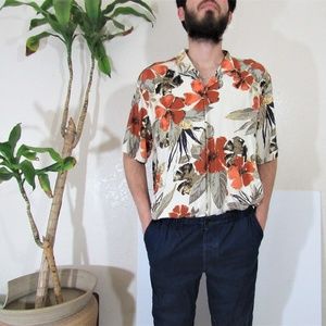 Rare Vintage floral Casualbutton down Shirt